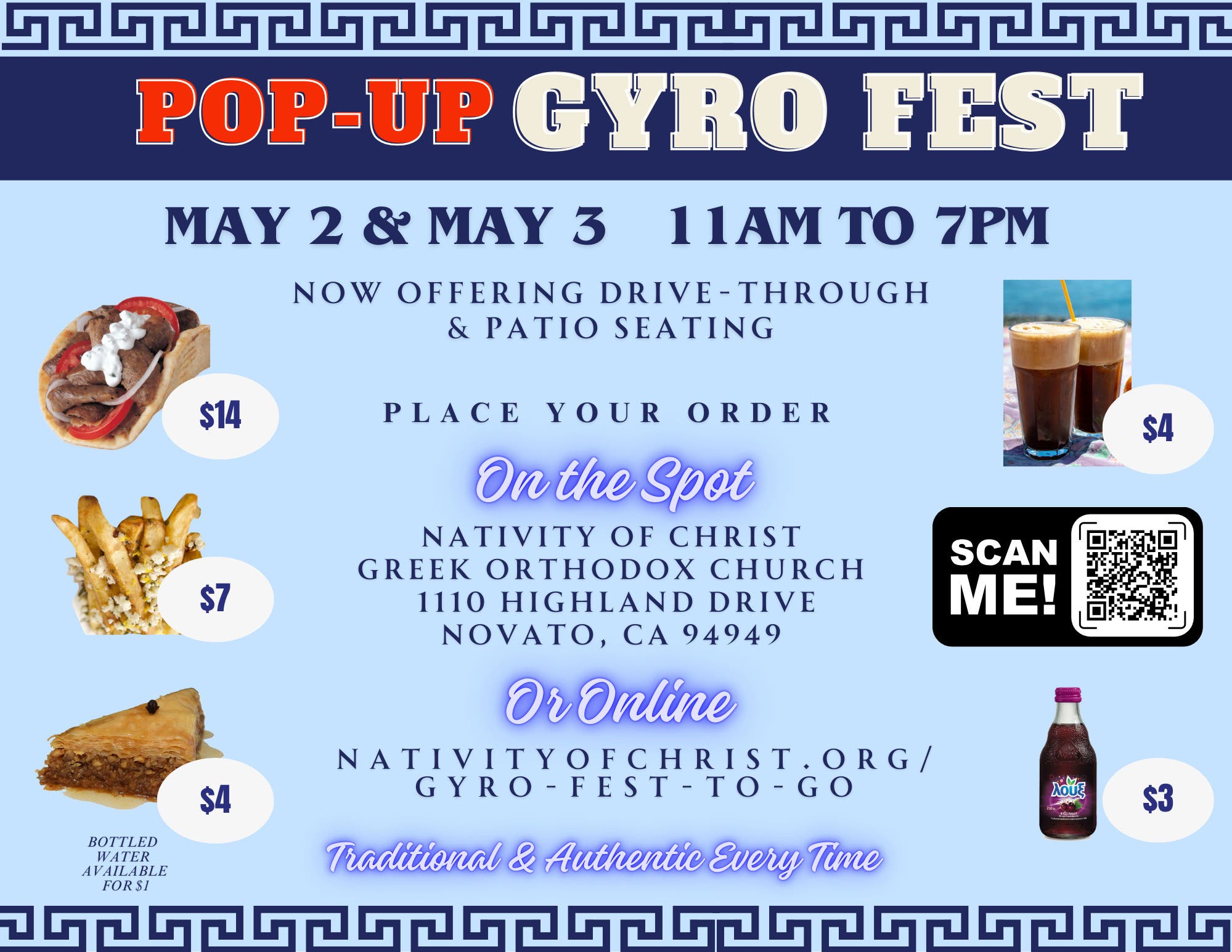 Pop up GYRO FEST-TO-GO this weekend May 2 & 3!