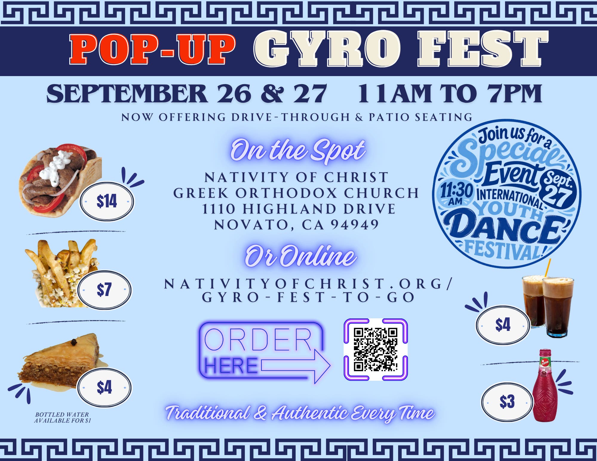 Pop-up GYRO FEST-TO-GO this weekend September 26 & 27 😀