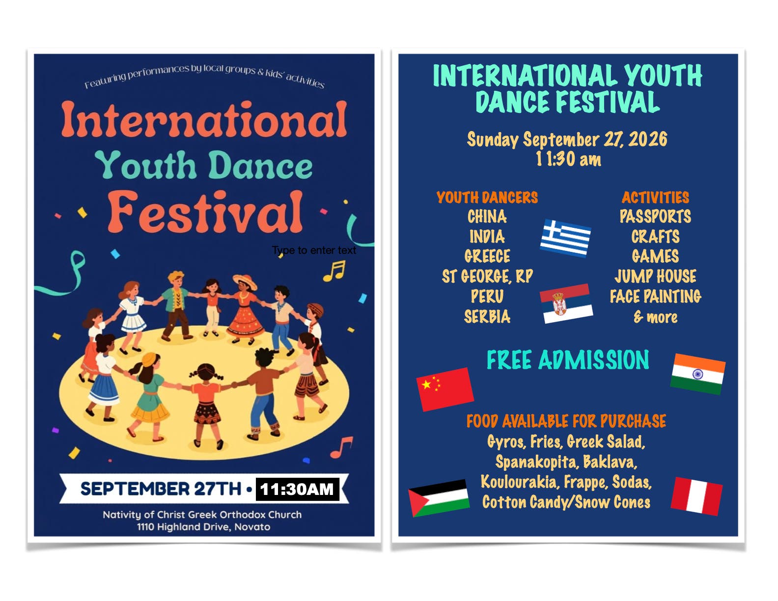 Pop-up GYRO FEST-TO-GO and Youth International Dance Festival, Sunday September 27 🥳