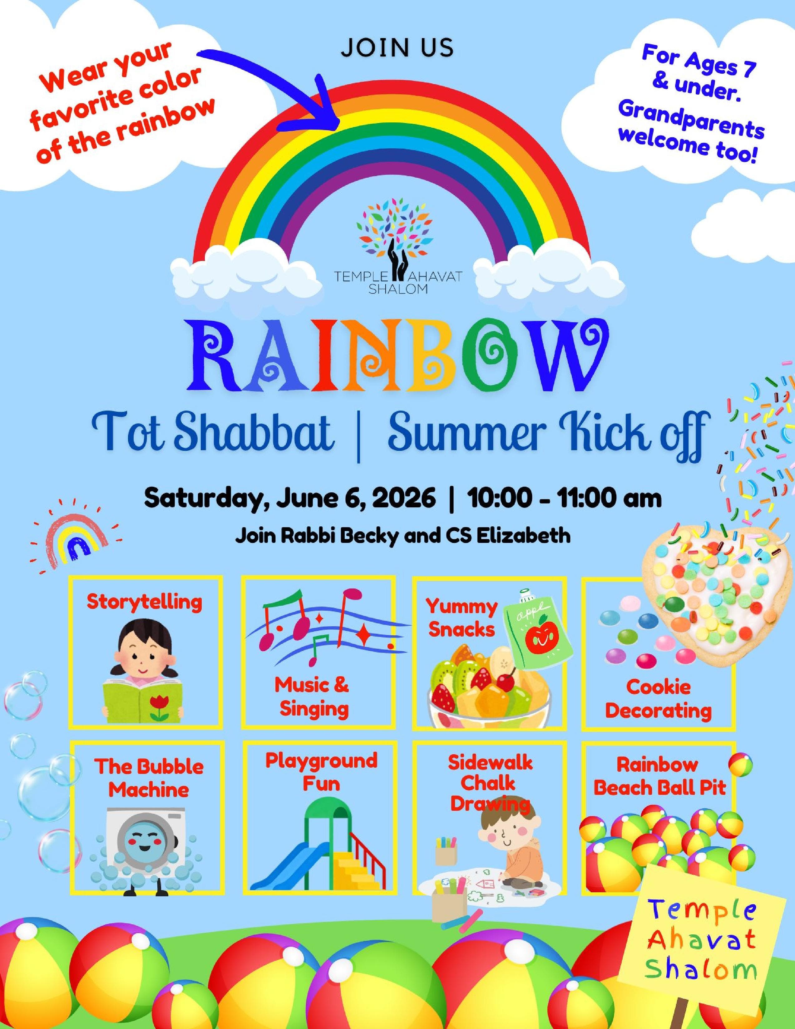 Rainbow Tot Shabbat | Summer Kick Off