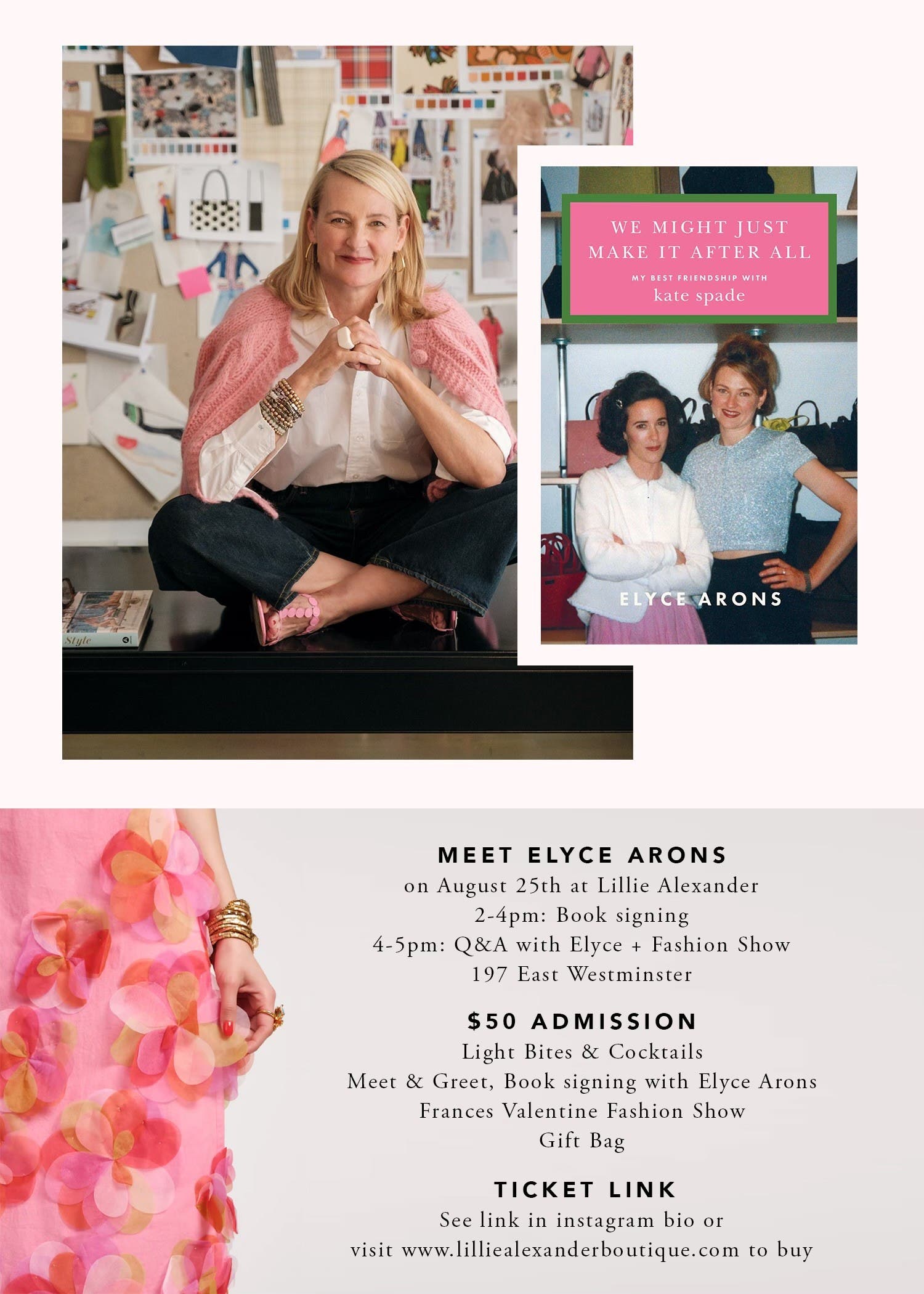 Elyce Arons Book Signing + Frances Valentine Trunk Show at Lillie Alexander on Sunday, August 25, 20