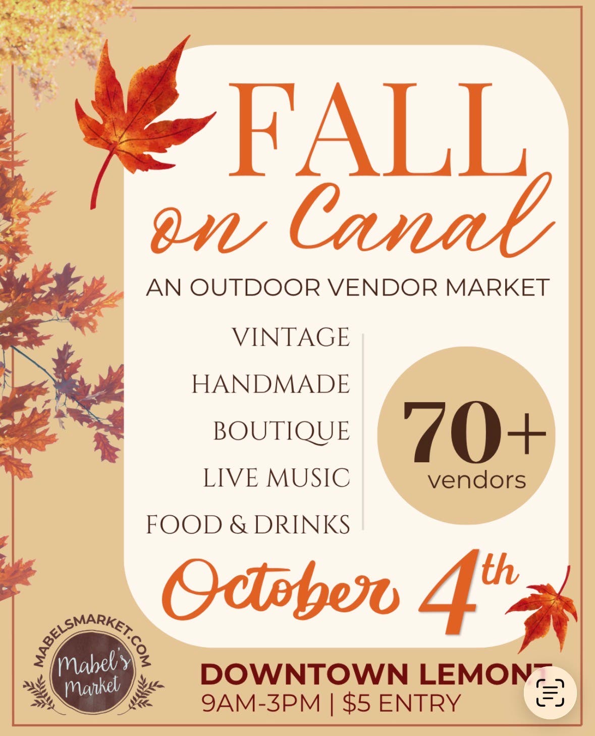Fall on Canal (an outdoor vendor market)