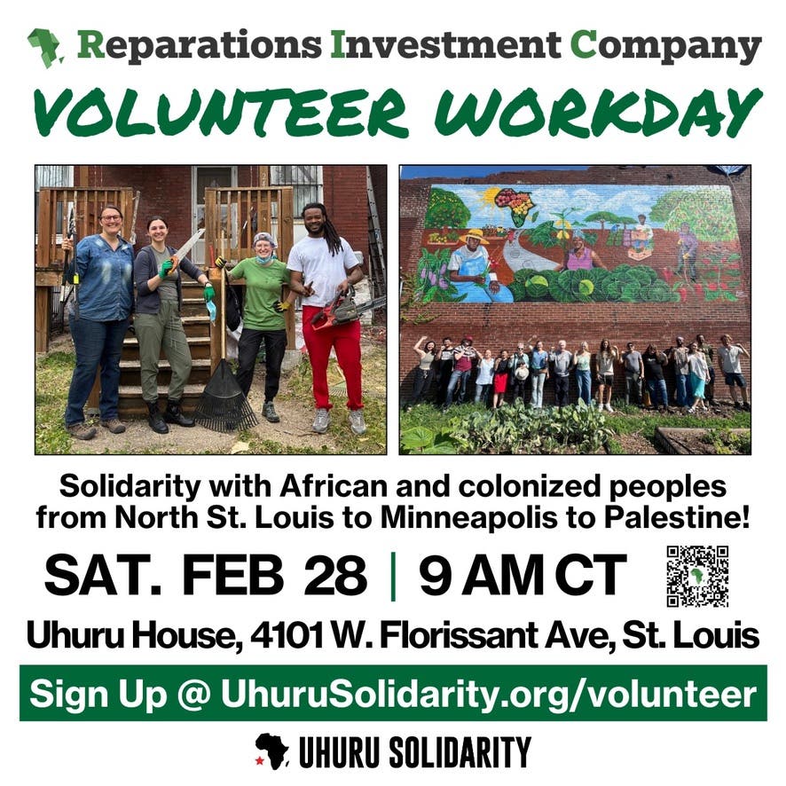 Join us for a Reparations Investment Company Volunteer Workday! 