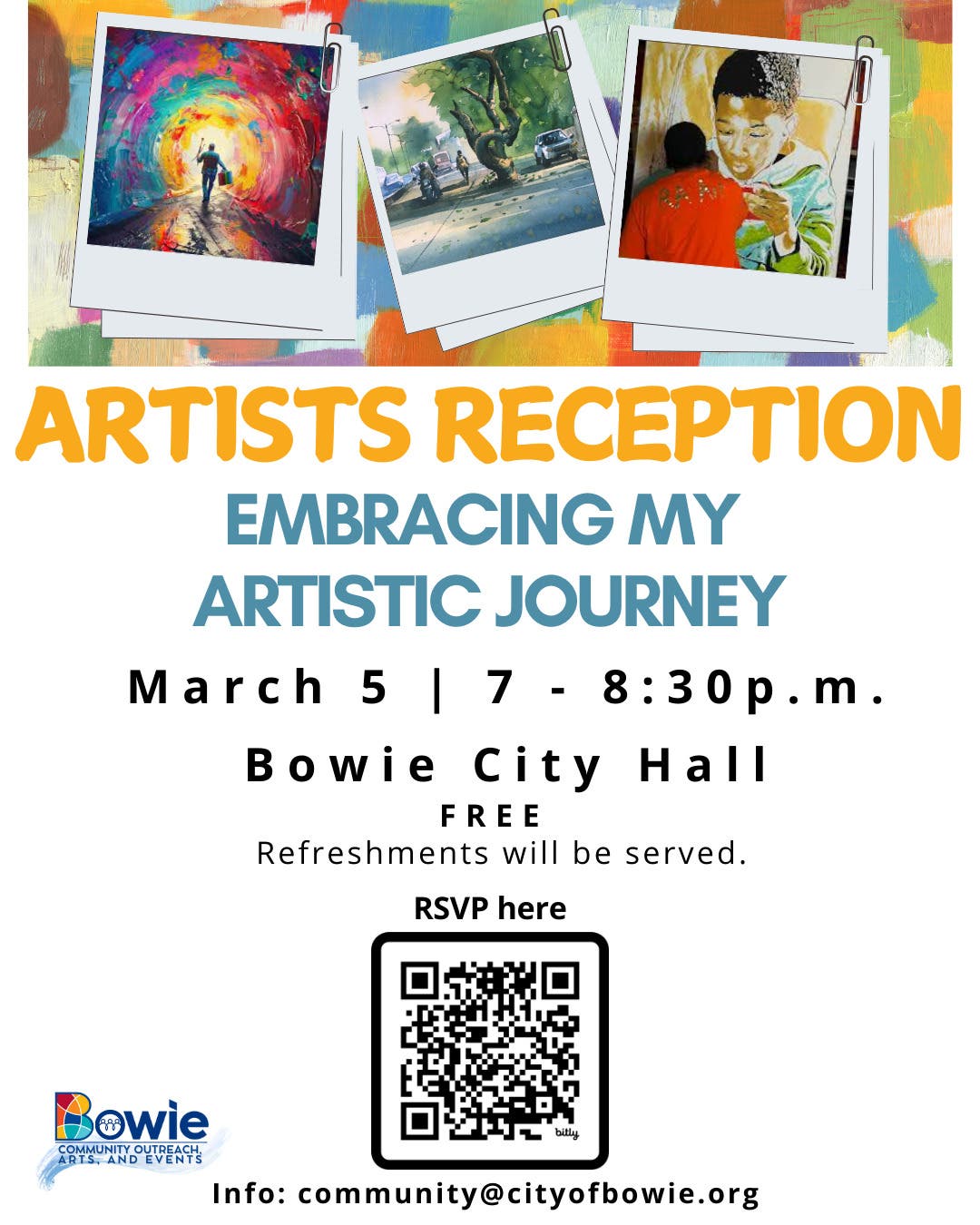Artists Reception, Embracing My Artistic Journey - City of Bowie