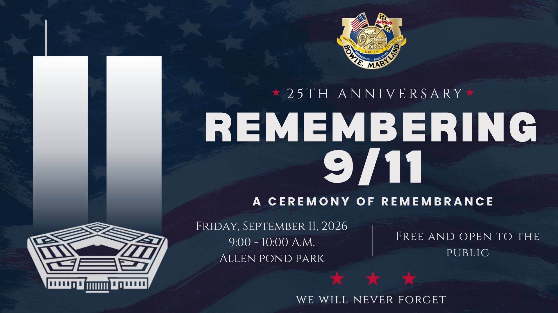 9/11 25th Anniversary Ceremony - City of Bowie