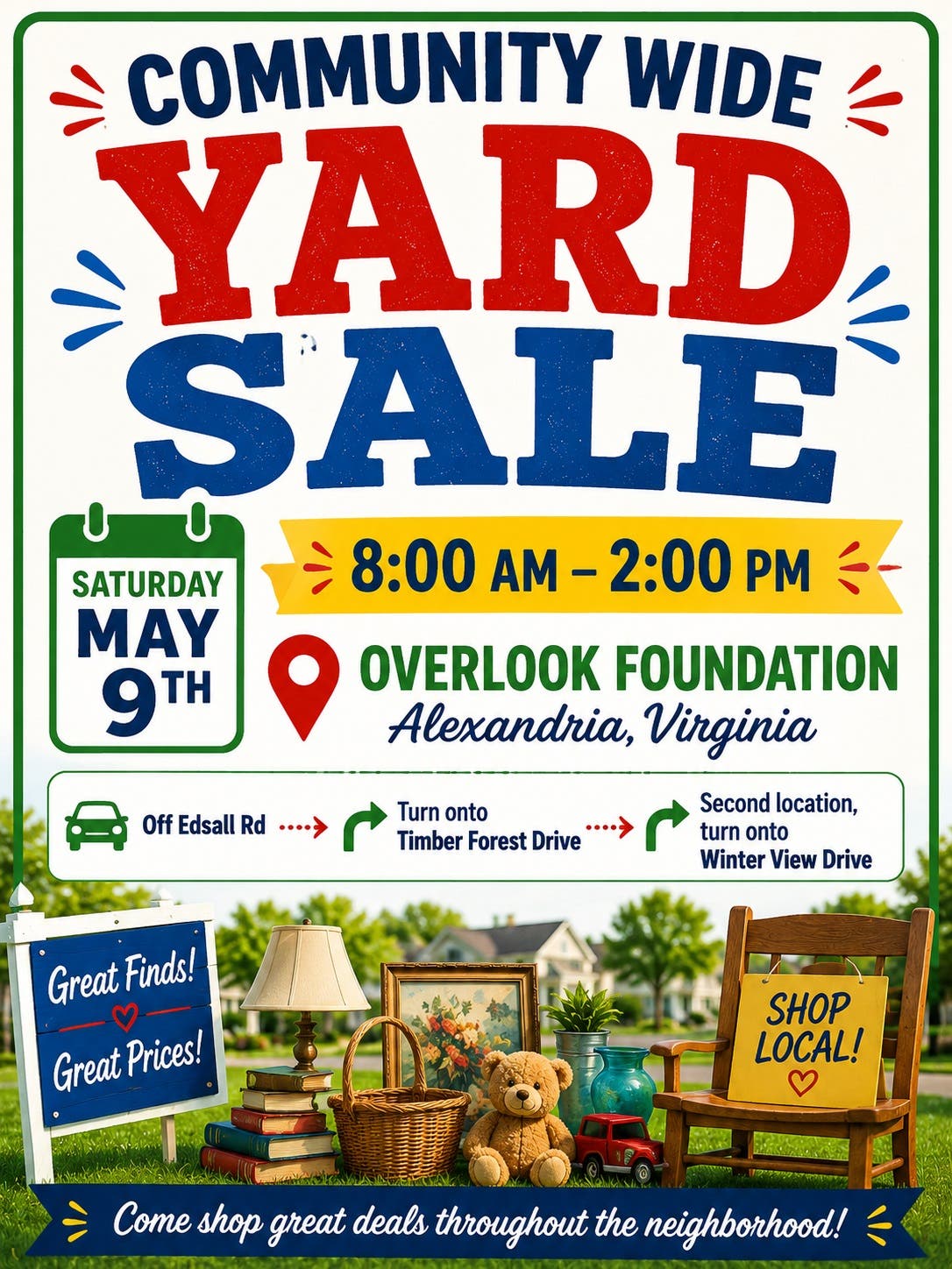 Community Wide Yard Sale (8:00AM to 2:00PM)