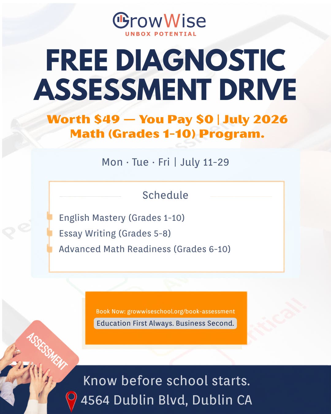 Free Diagnostic Assessment Drive