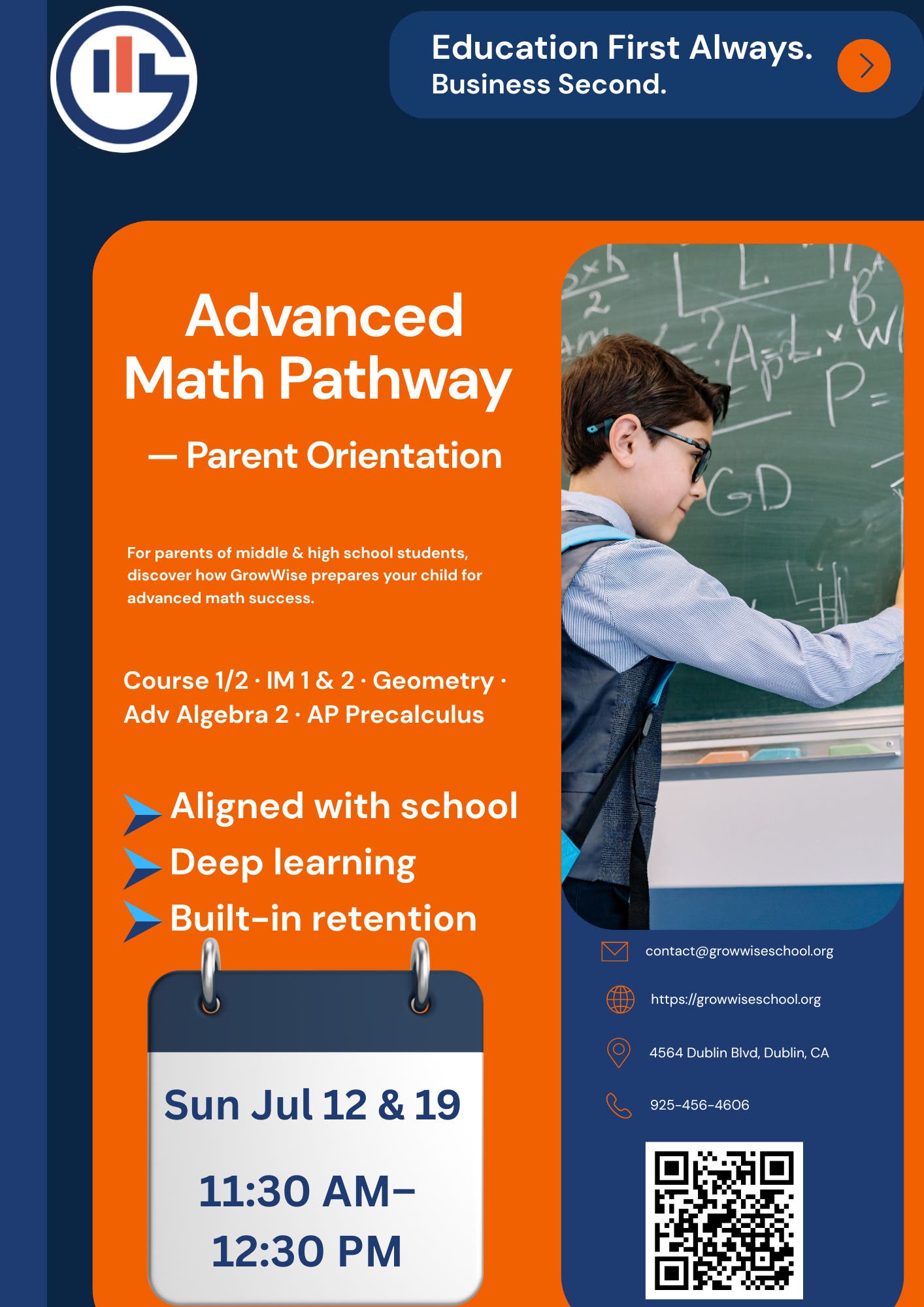 Advanced Math Pathway — Parent Orientation