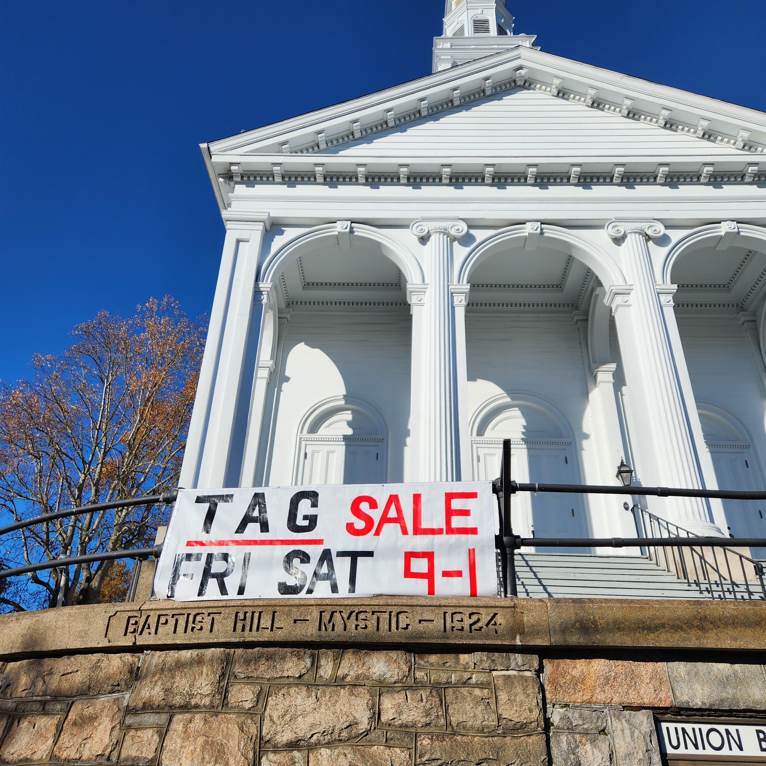 Two Day Tag Sale Union Baptist Church Mystic CT