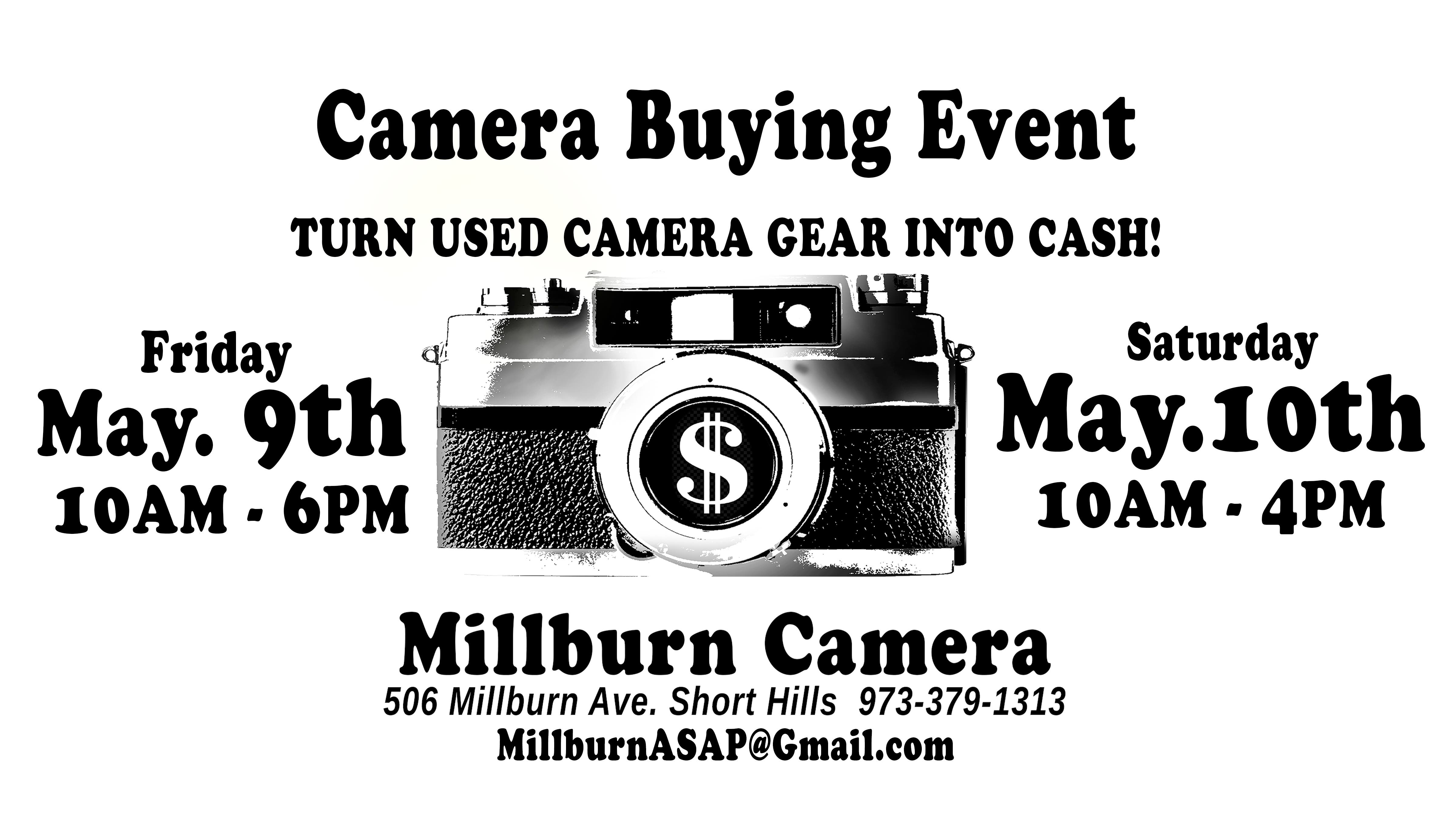 Camera Buying Event Returns @ Millburn Camera in Short Hills, NJ!