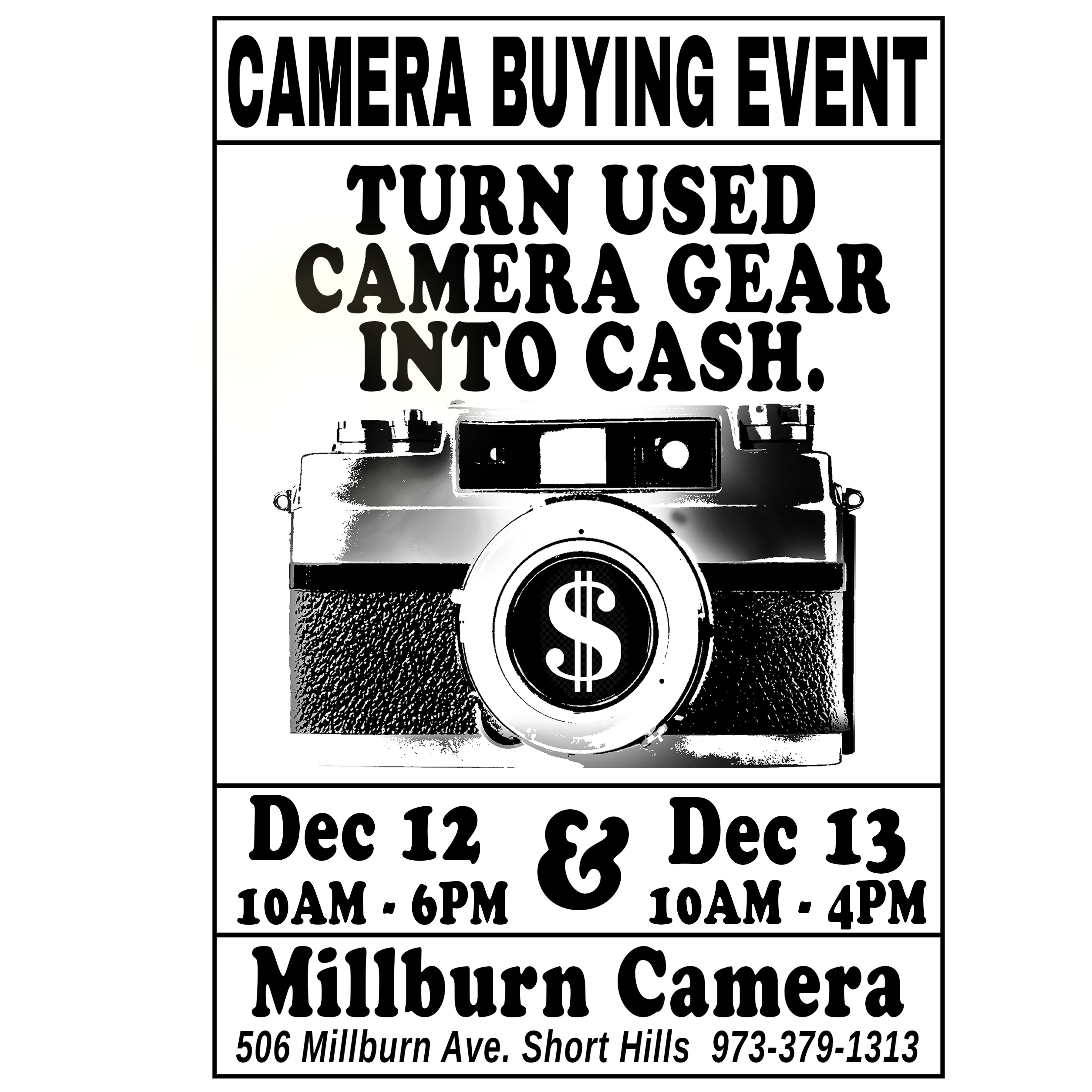 Cash for Cameras Buying Event at Millburn Camera
