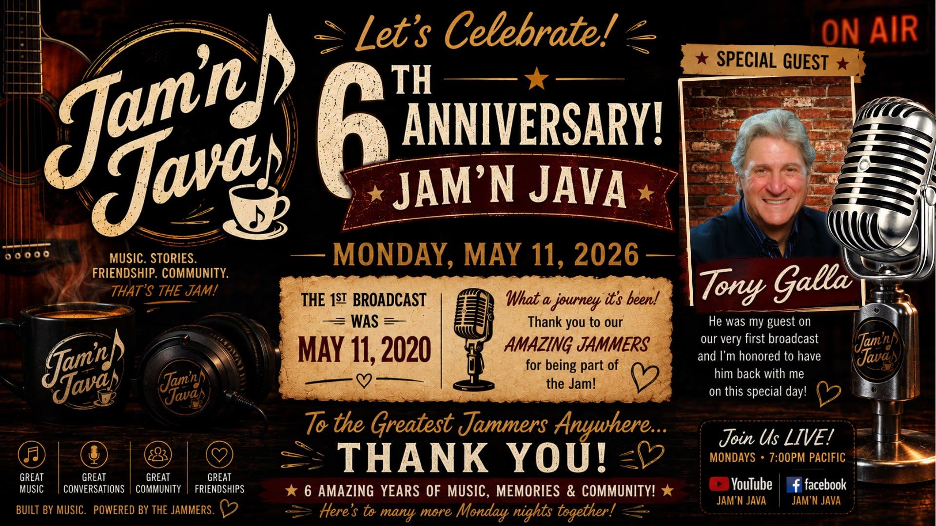 Simi Valley's Own "Jam' n Java" Celebrates 6 Years as an Online Oasis of Music, Faith, Family & Hope