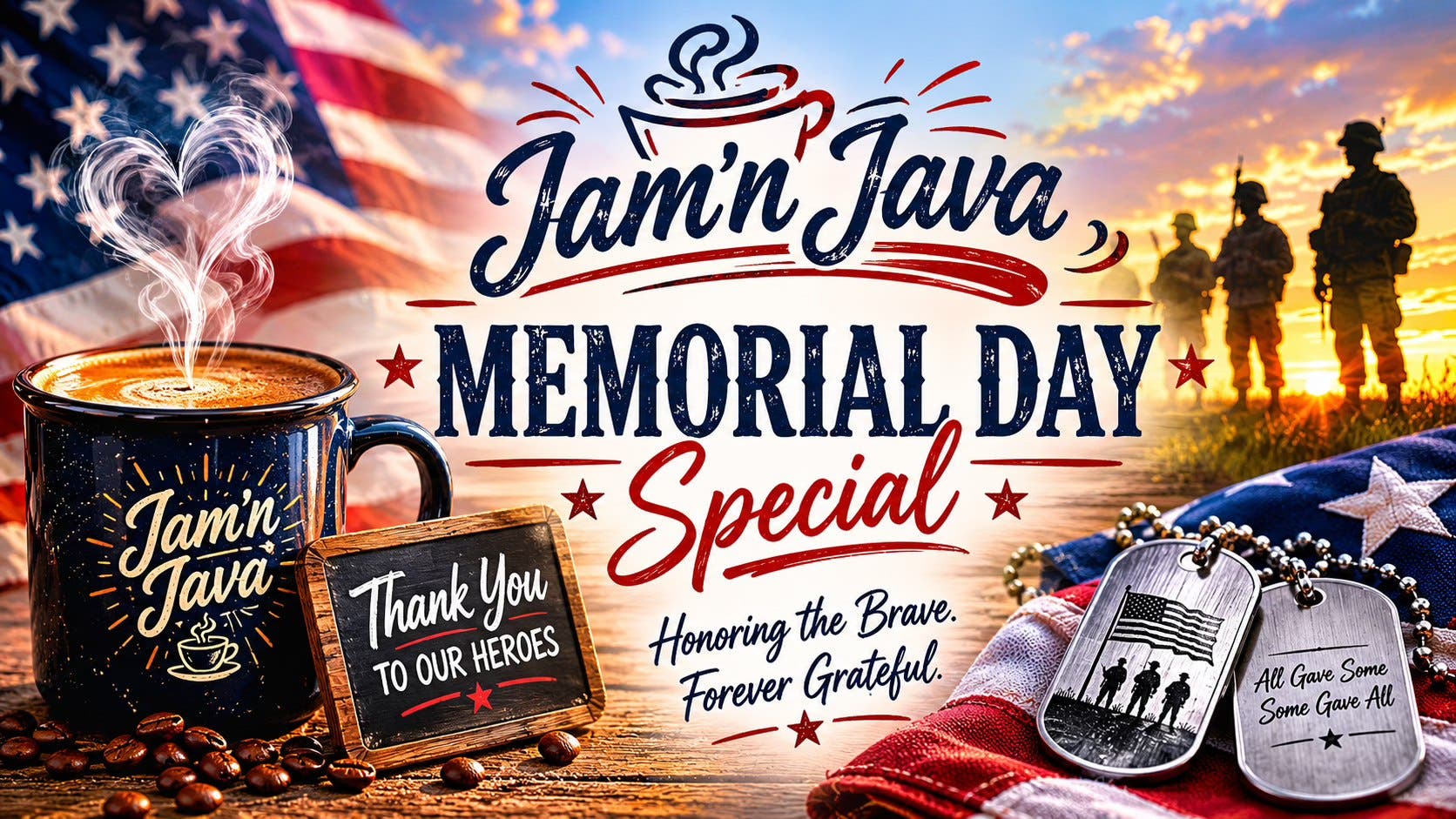 Jam' n Java Invites You To Celebrate Memorial Day With An Online Musical Salute to Our Heroes