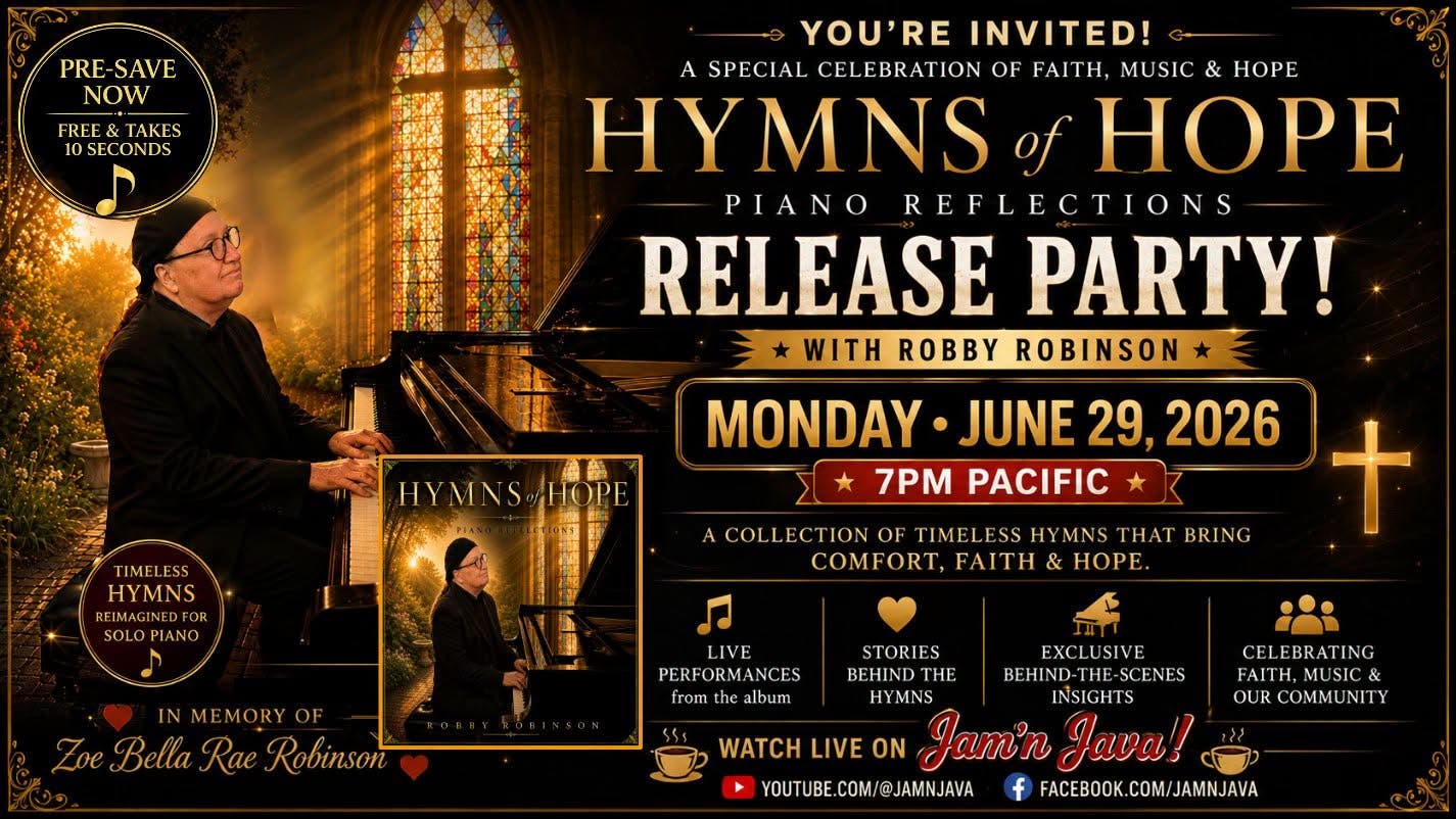 “Hymns of Hope: Piano Reflections” to Debut LIVE During Tonight's Jam’ n Java Online
