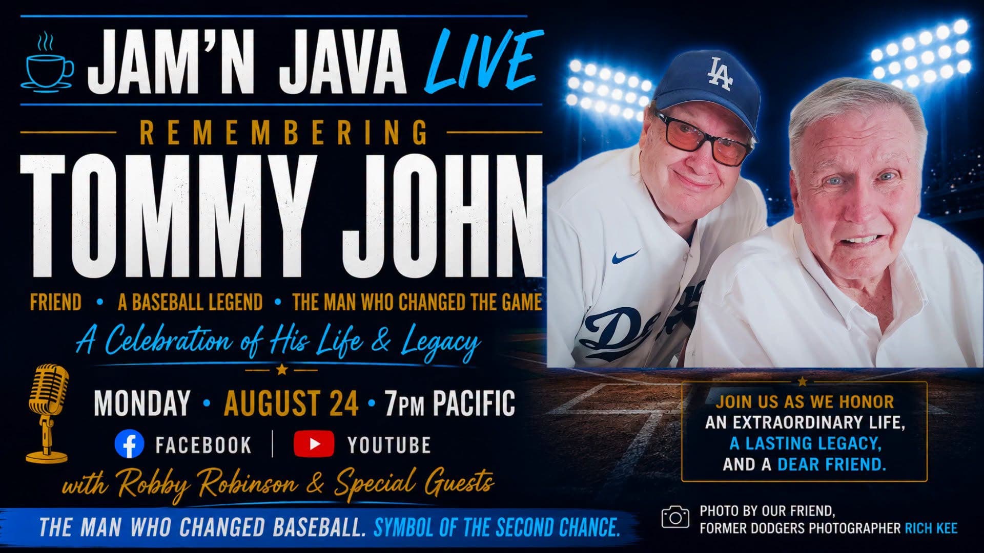 Tommy John Documentary Music Composer Honors the Late Baseball Legend On Tonight's Jam' n Java