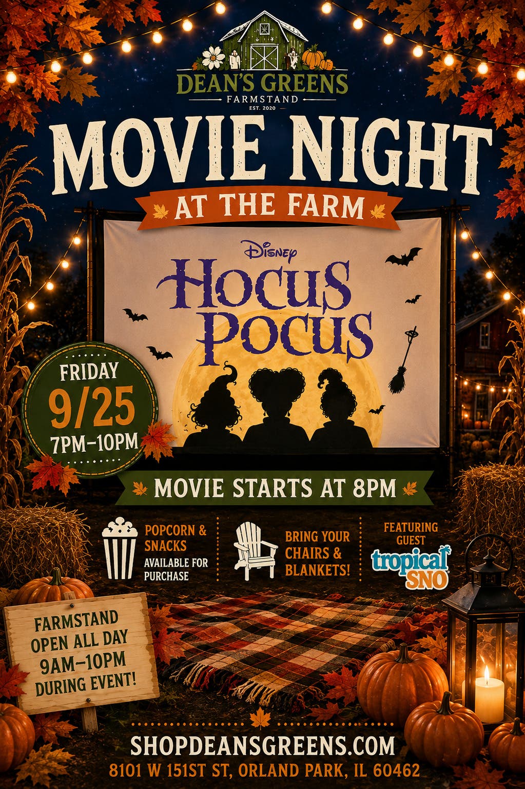 Dean’s Greens Movie Night at the Barn