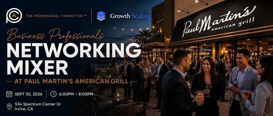 Business Professionals Networking Mixer at Paul Martin's | Sept 30, 2026