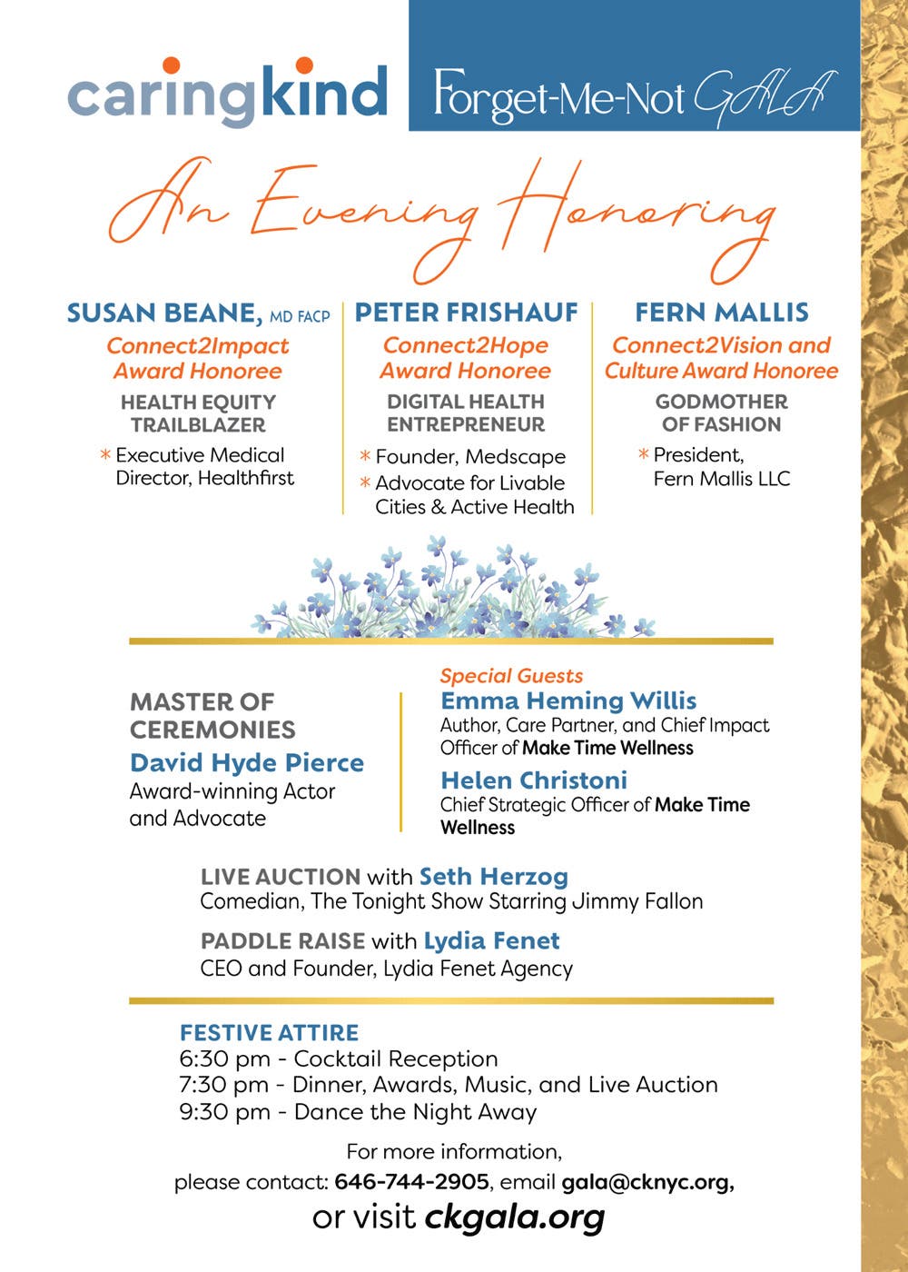 CaringKind’s Annual Forget-Me-Not Gala June 9th at Cipriani 42nd Street