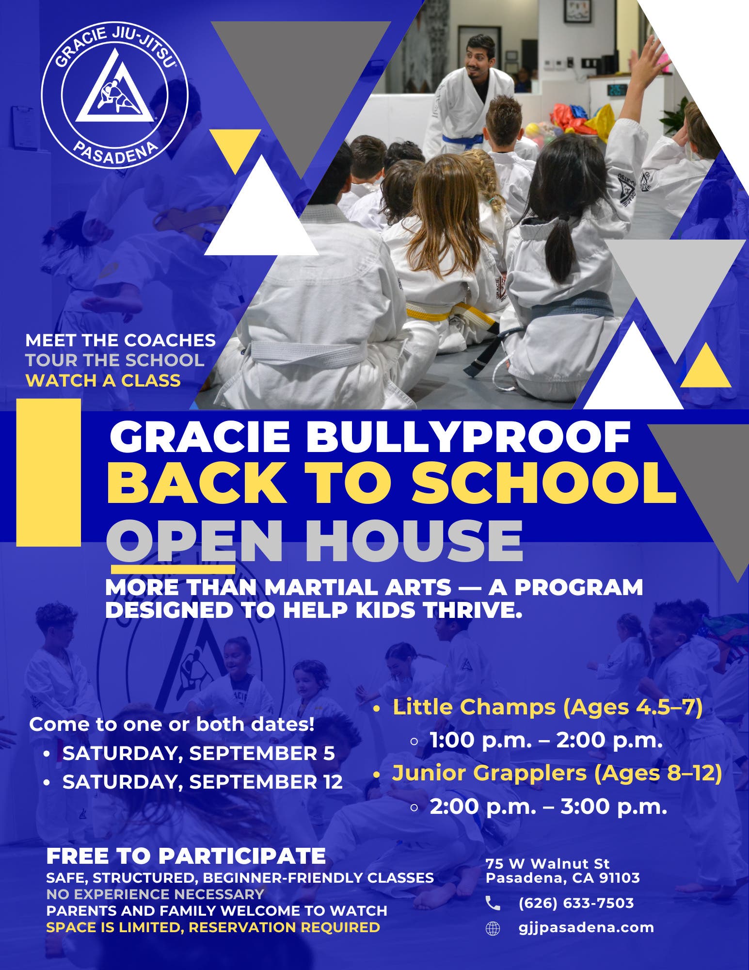 Gracie Bullyproof Back To School Open House