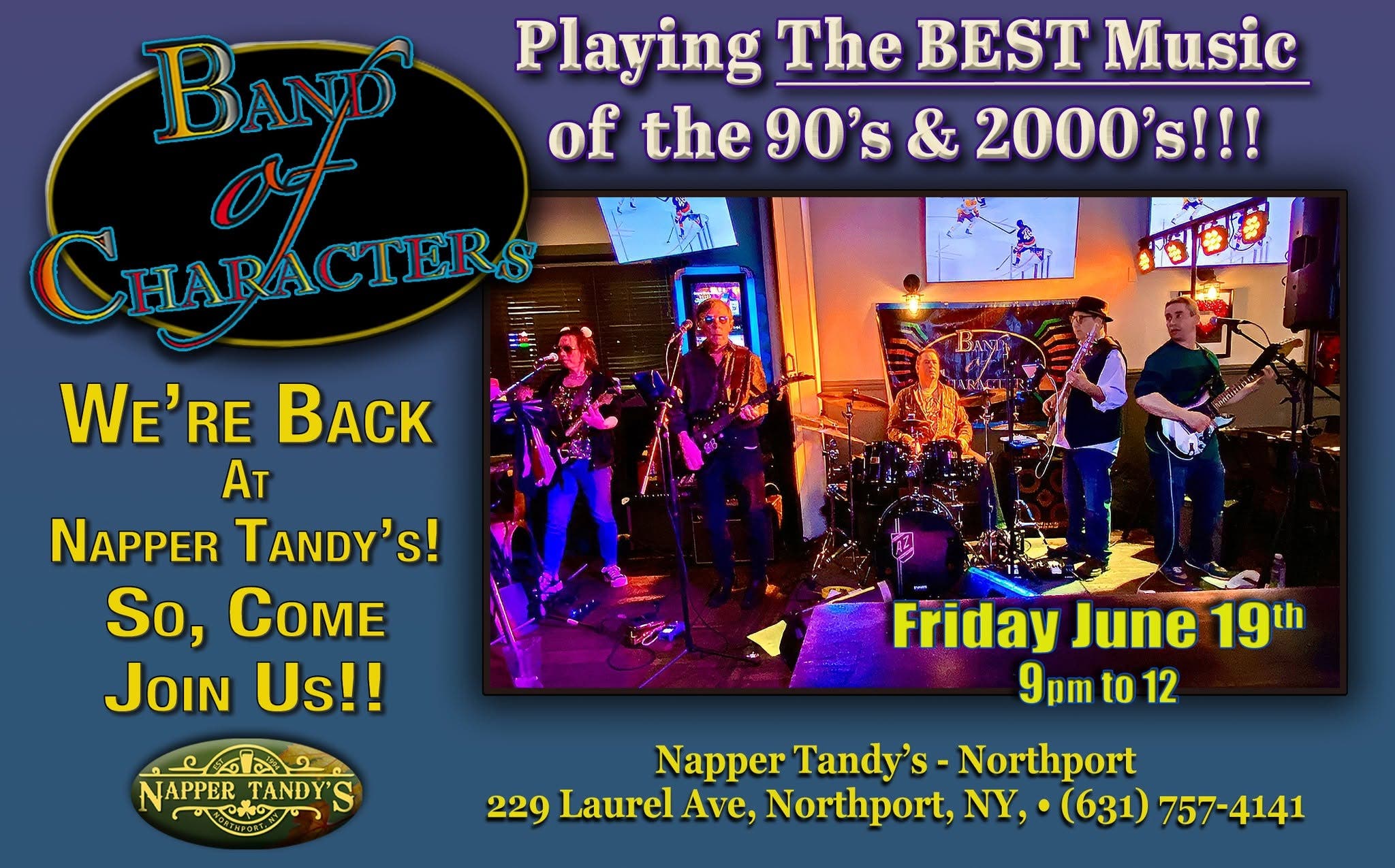 Band of Characters Returns to Napper Tandy's Northport