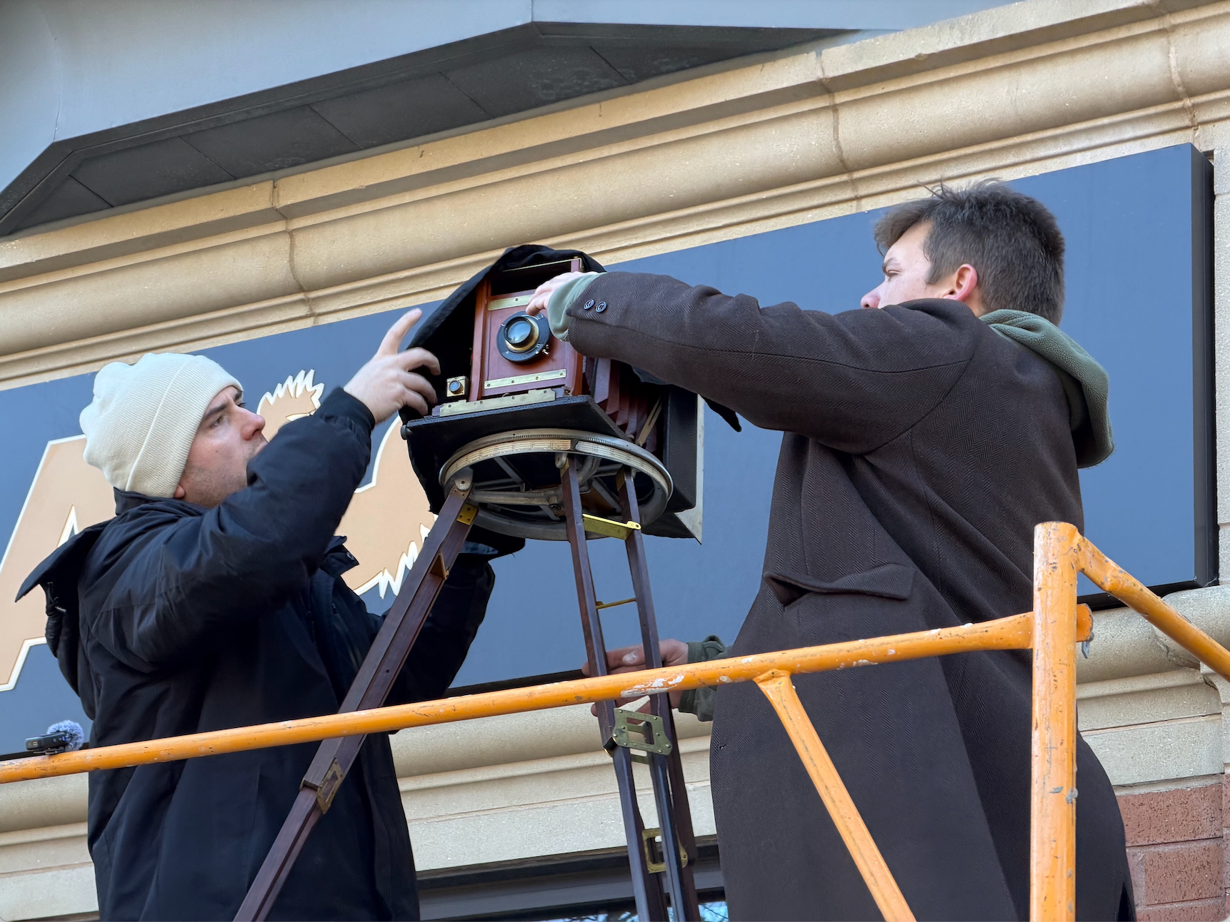 Roshto and Feilder set up the shot. (Jason Weinpel)