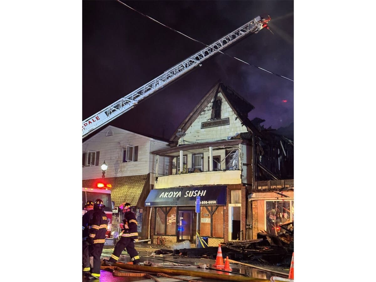 Akoya Sushi and Butler News and Candy were among the businesses damaged in the blaze. The building wedged between them, which was hardly recognizable on Thursday morning, had housed several businesses since the early 20th century, according to reports.