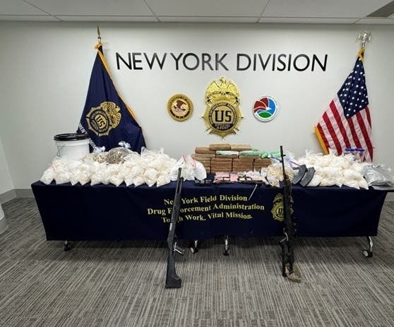Police found roughly 88 pounds of fentanyl, more than 100 pounds of meth, nearly five pounds of crack-cocaine, and several illegal guns, authorities said. 