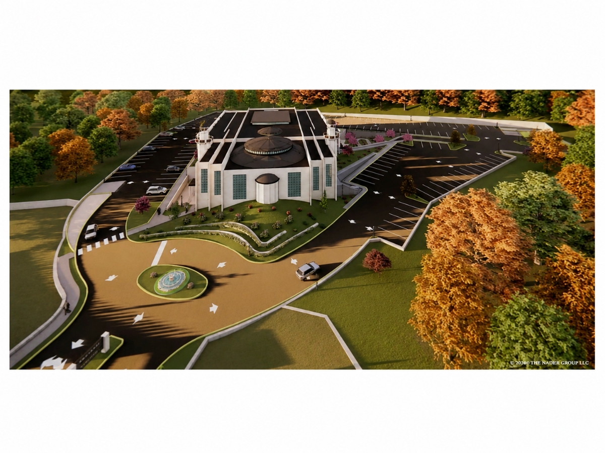 The two-story structure would feature a prayer hall, community hubs, learning spaces, and more. 