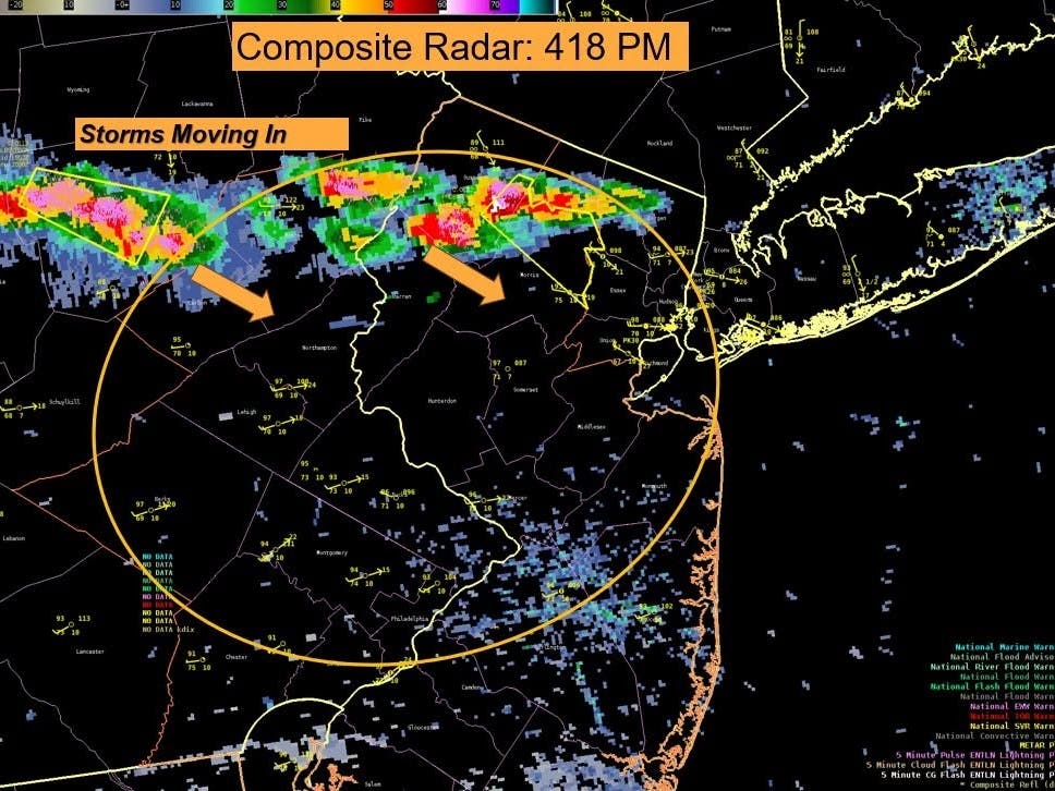 Severe Thunderstorms Slam NJ As Warnings Issued