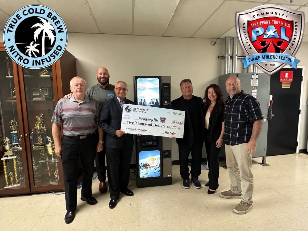 Keys Koffee recently donated $5,000 to the Parsippany PAL, which said the money will directly support the organization and the children and families it serves.