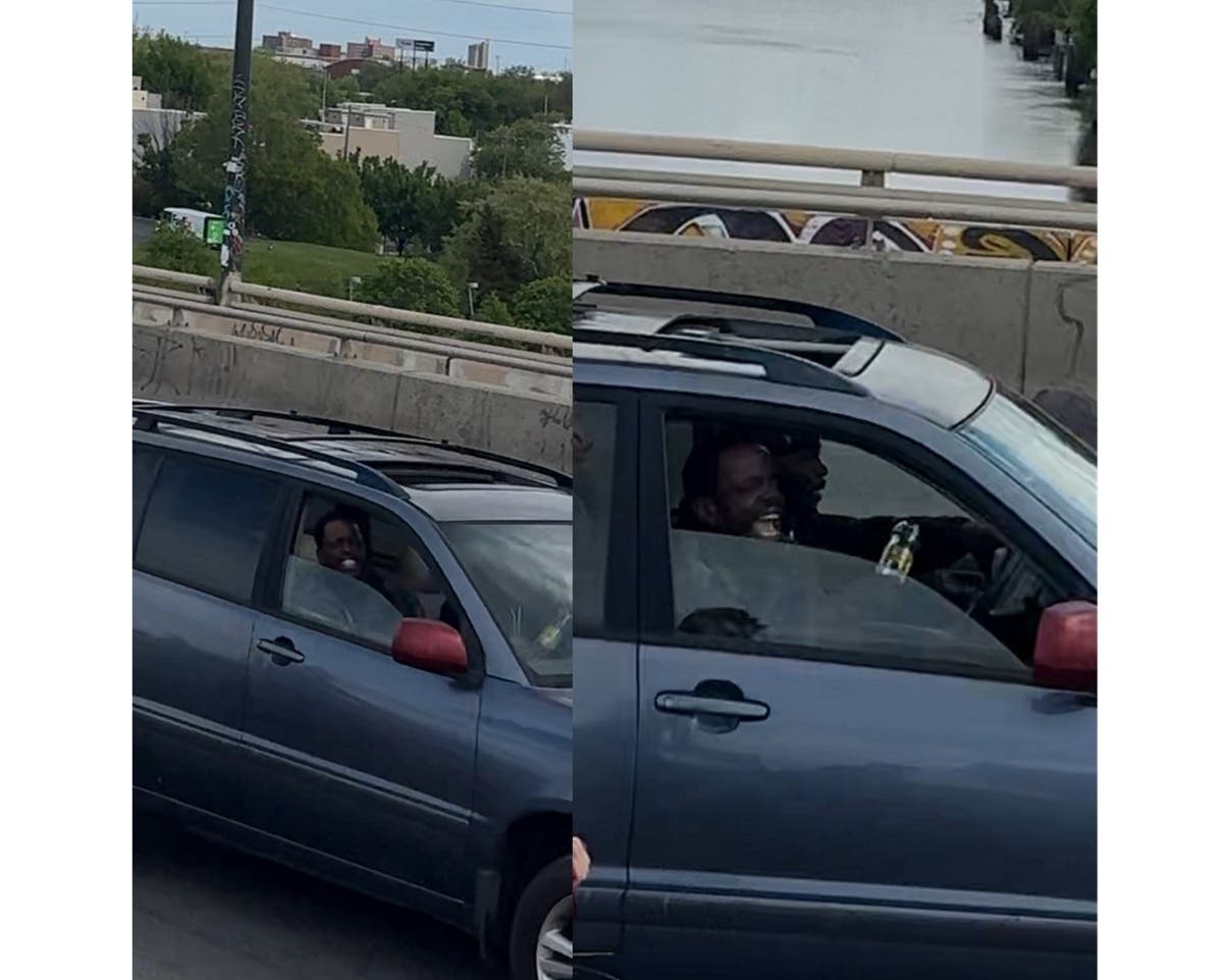 Authorities released these images of two male suspects in a Toyota Highlander
