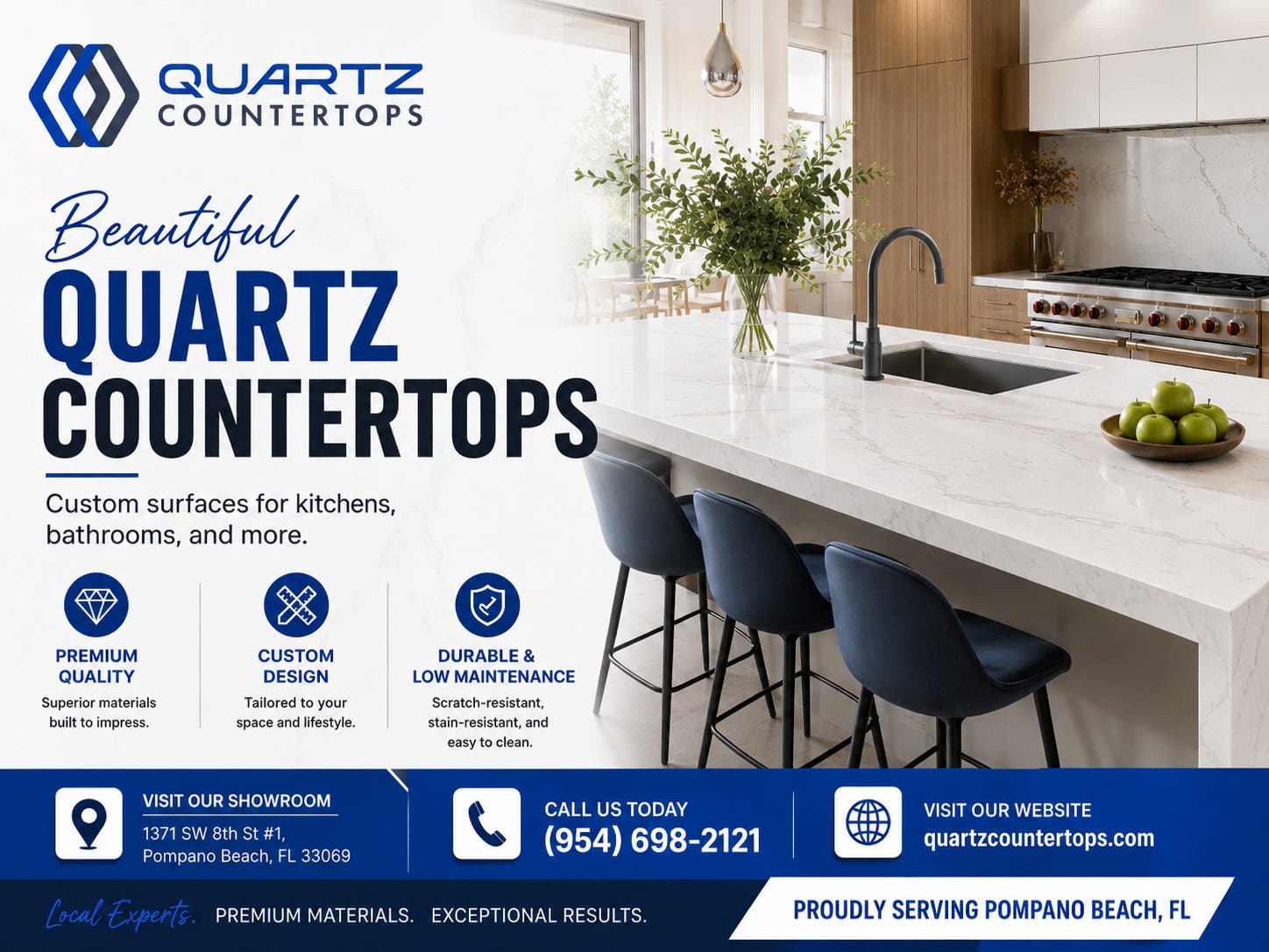 Quartz Countertops in Pompano Beach: Beautiful Surfaces for Modern Homes