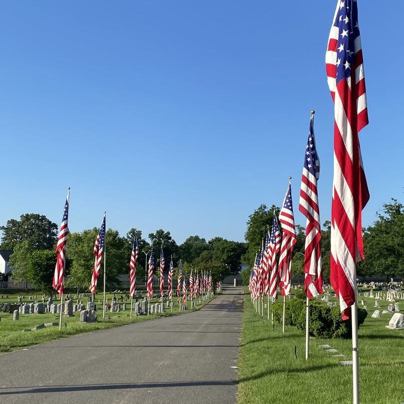 Memorial Day Ceremony with Avenue of Flags