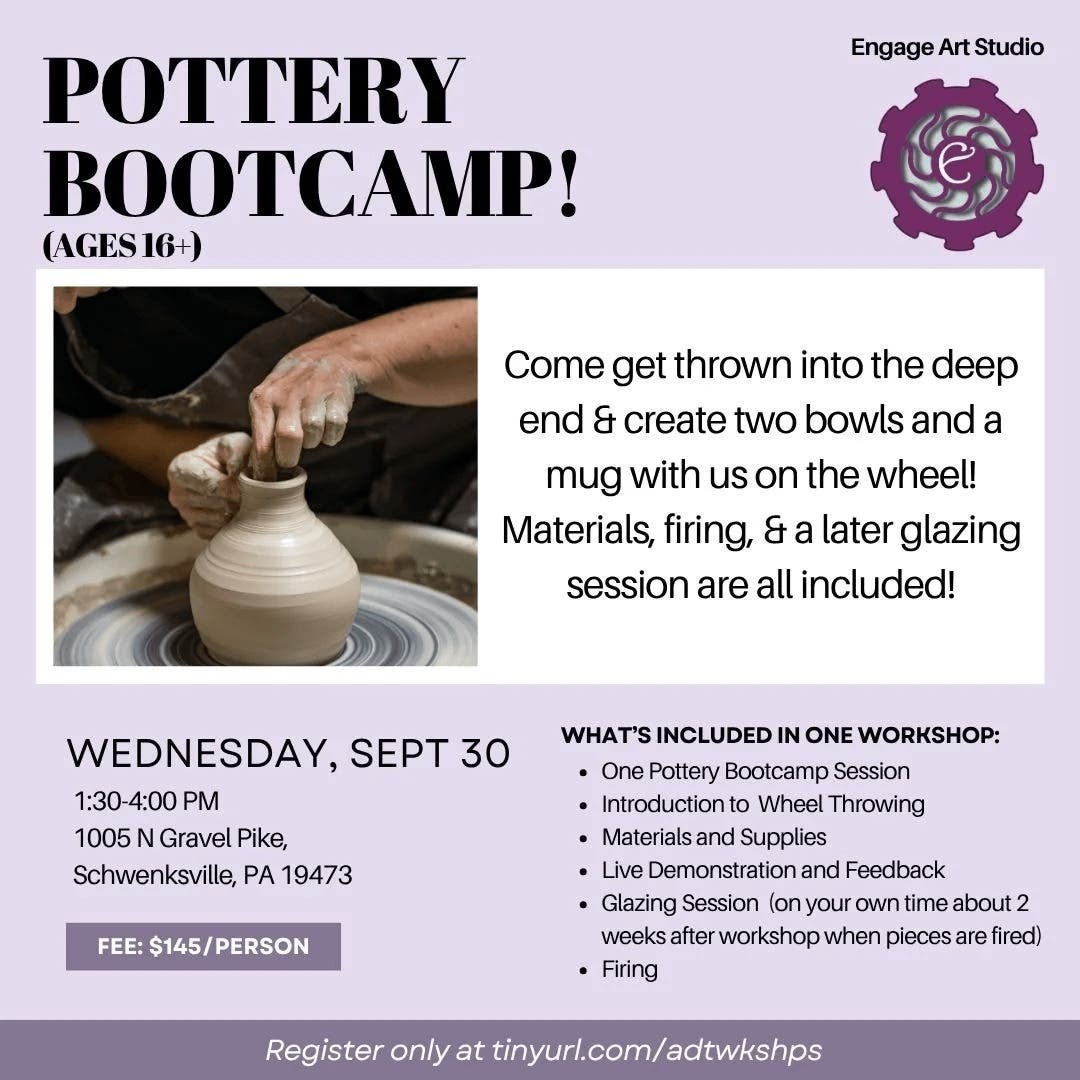 Adult (16+) Pottery Bootcamp