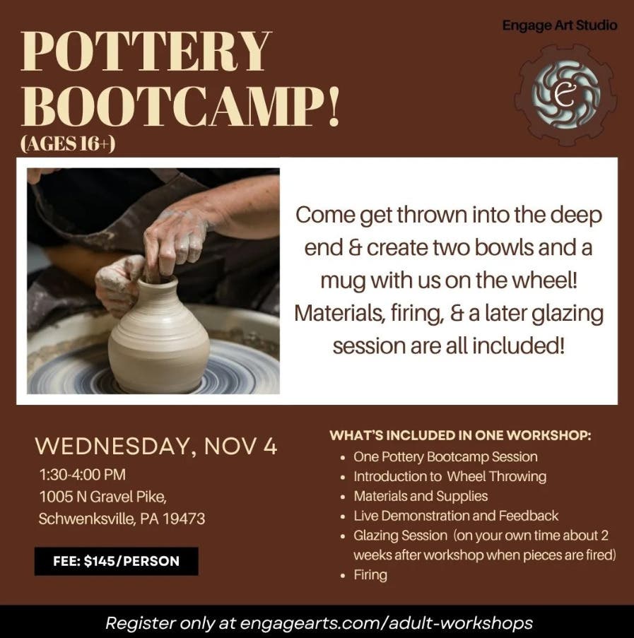 Pottery Bootcamp (Ages 16+)
