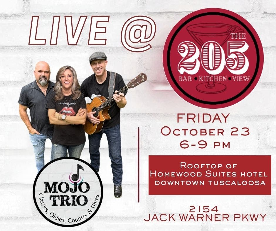 Come kick off Homecoming weekend with LIVE MUSIC by MOJO TRIO 