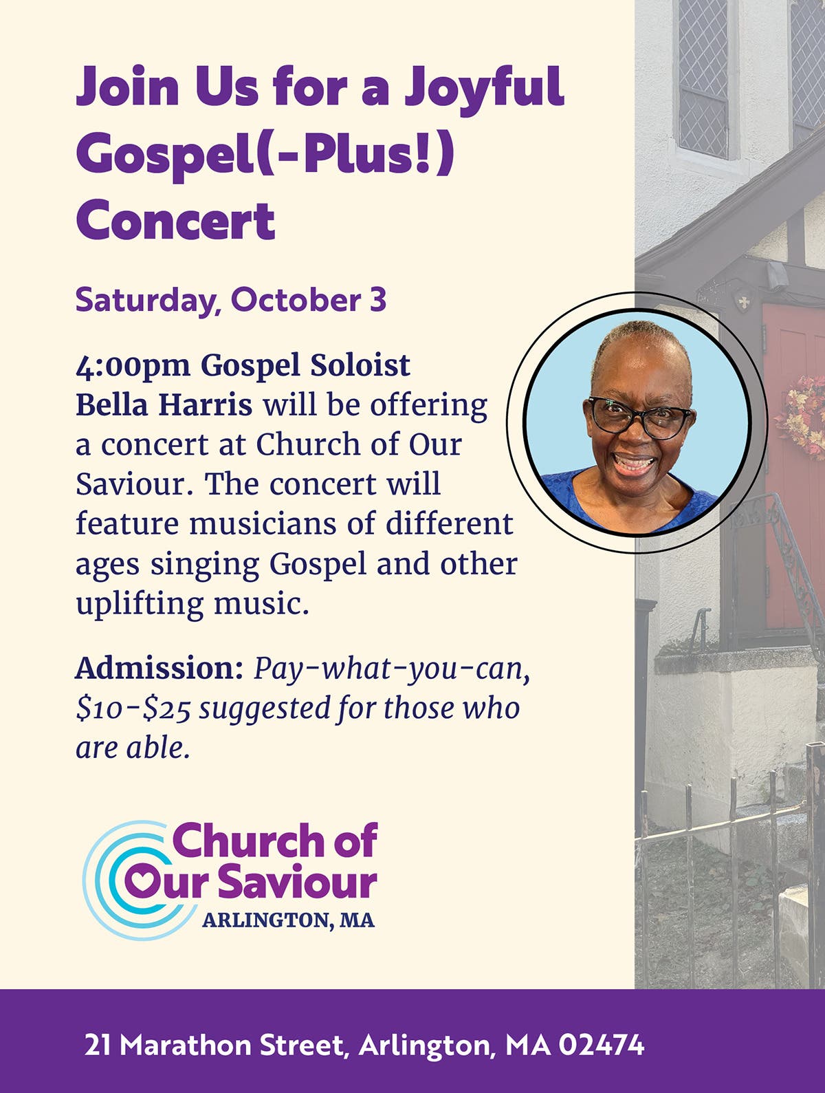Joyful Gospel (Plus!) Concert - Church of Our Saviour