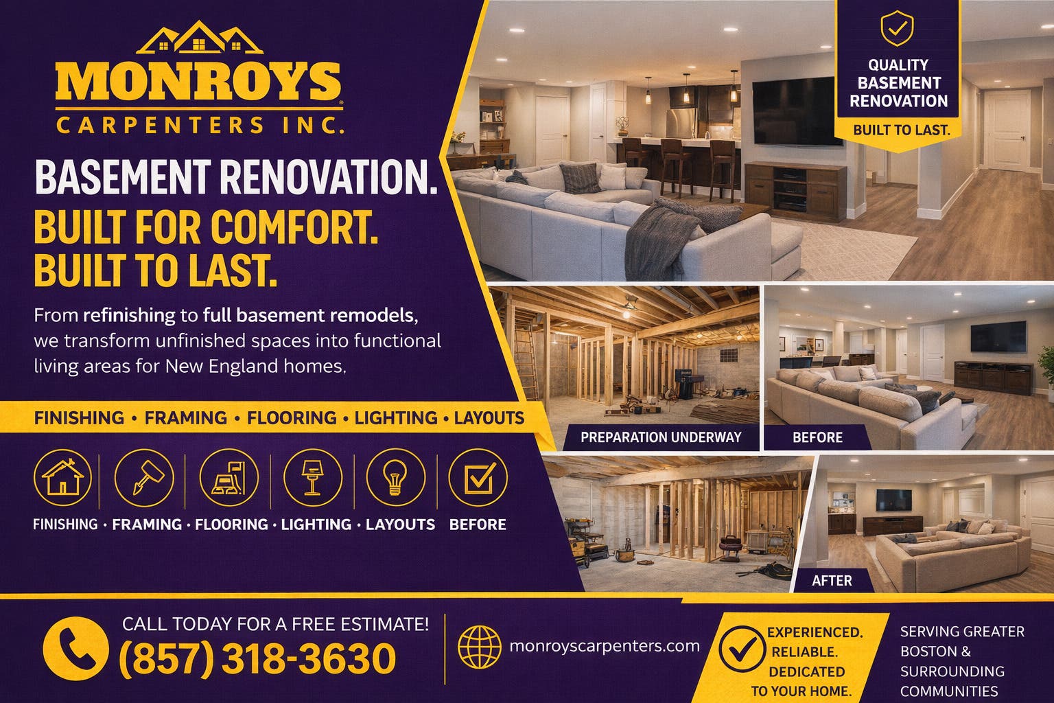 Basement Finishing (857) 318-3630