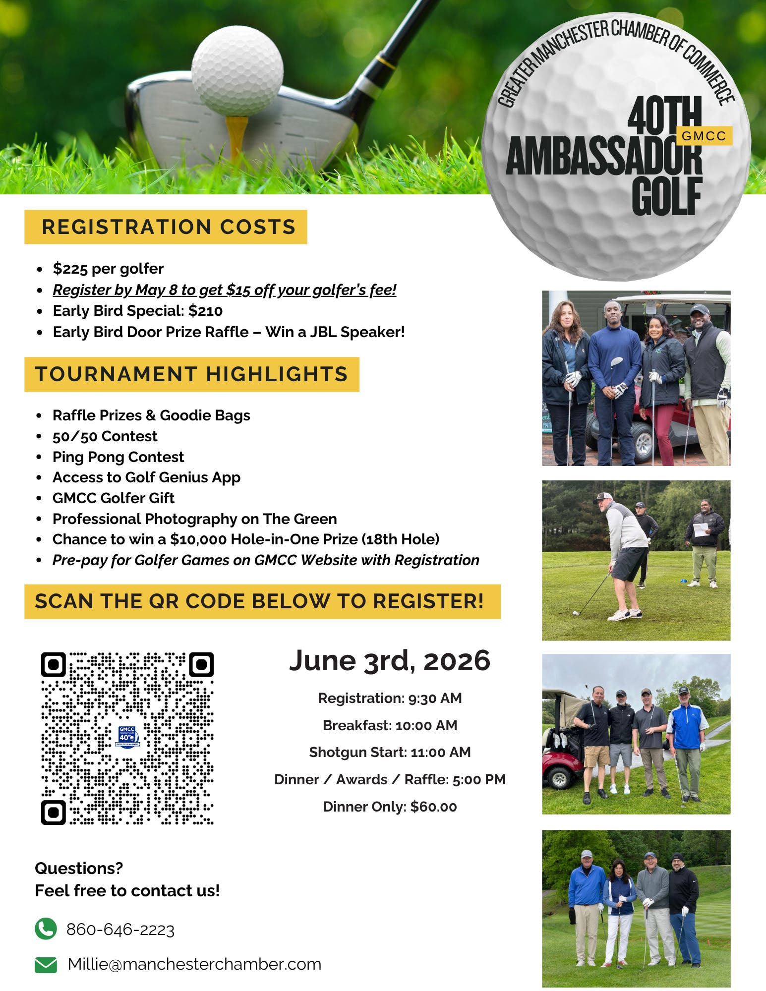 40th Annual Ambassador Golf Tournament | Greater Manchester Chamber of Commerce