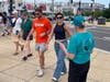 Drug Free World volunteer educating soccer fans