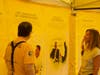 Guest tours the signature yellow tent of the Scientology Volunteer Ministers.