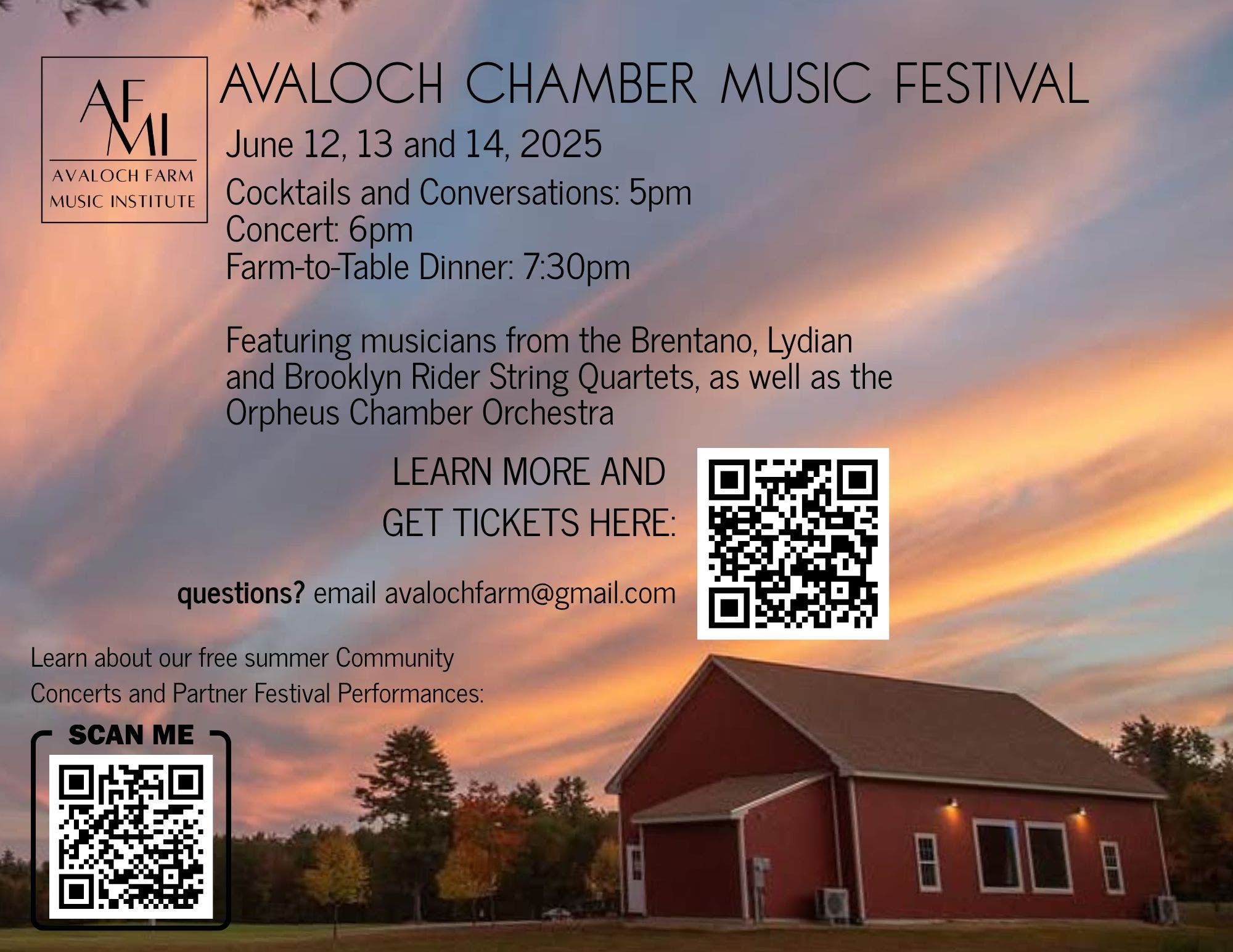 Avaloch Chamber Music Festival: June 12-14, 2025