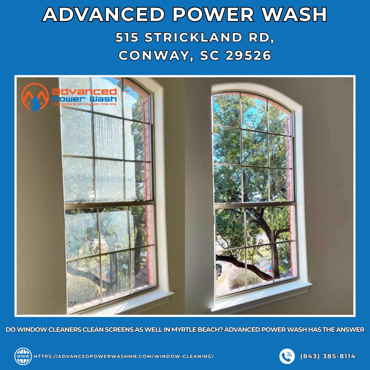 Do Window Cleaners Clean Screens as Well in Myrtle Beach? Advanced Power Wash Has the Answer