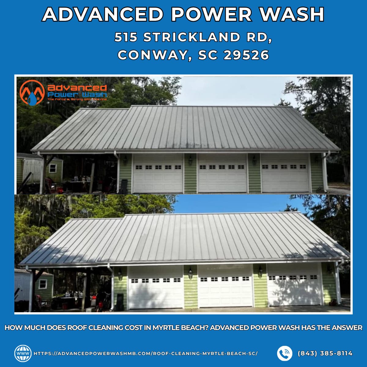 How Much Does Roof Cleaning Cost in Myrtle Beach? Advanced Power Wash Has the Answer