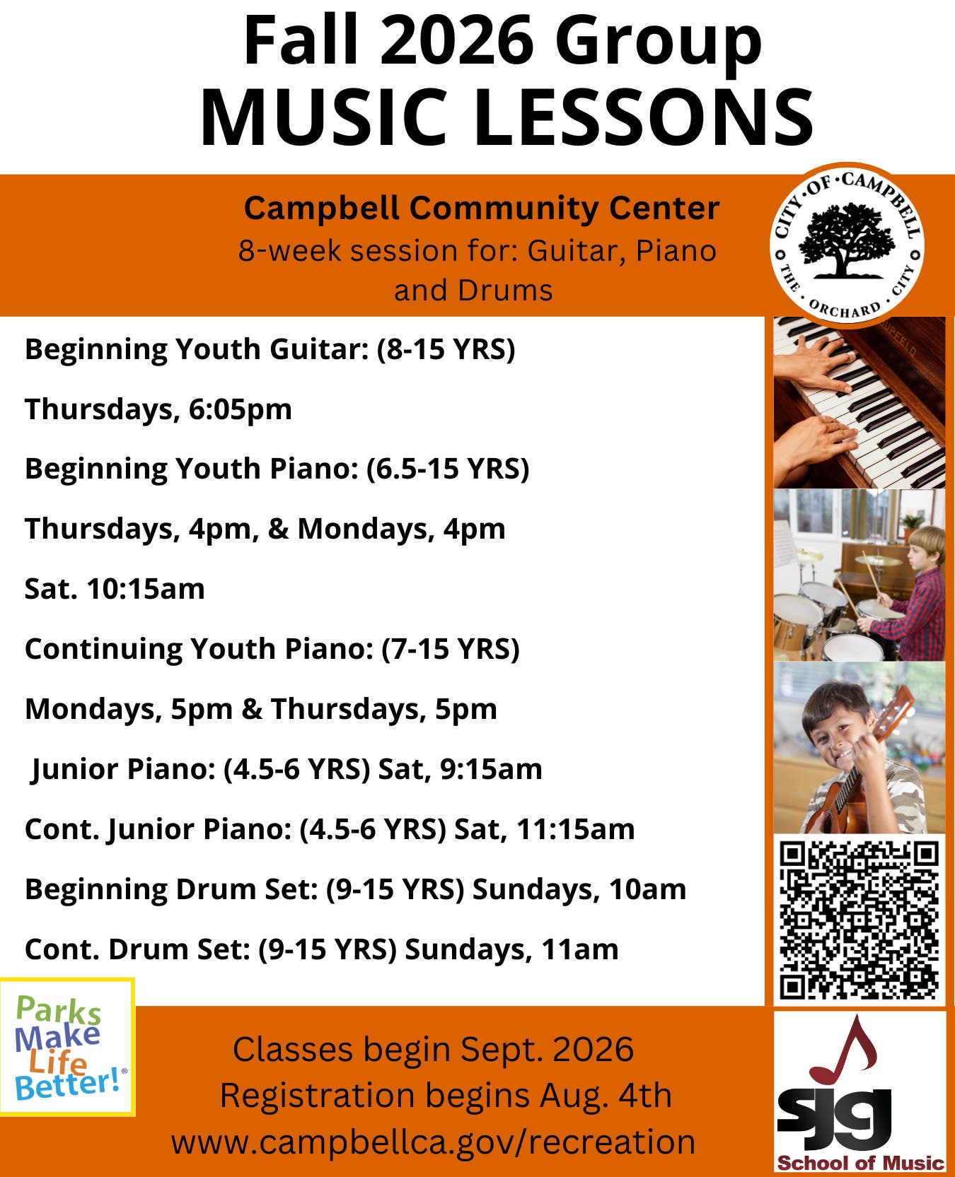 Group Music Lessons at Campbell Community Center
