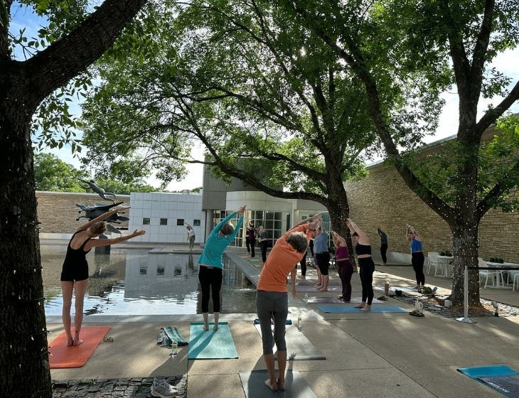 Sculpture + Flow Yoga in the Des Moines Art Center Courtyard