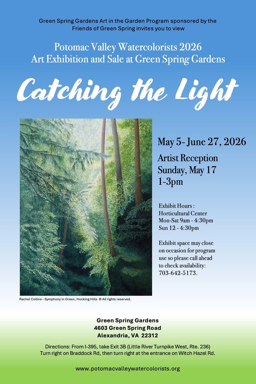 Potomac Valley Watercolorists presents “Catching the Light” 