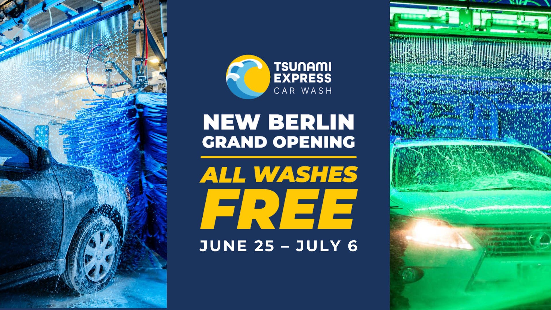 Tsunami Express New Berlin Grand Opening – All Washes FREE
