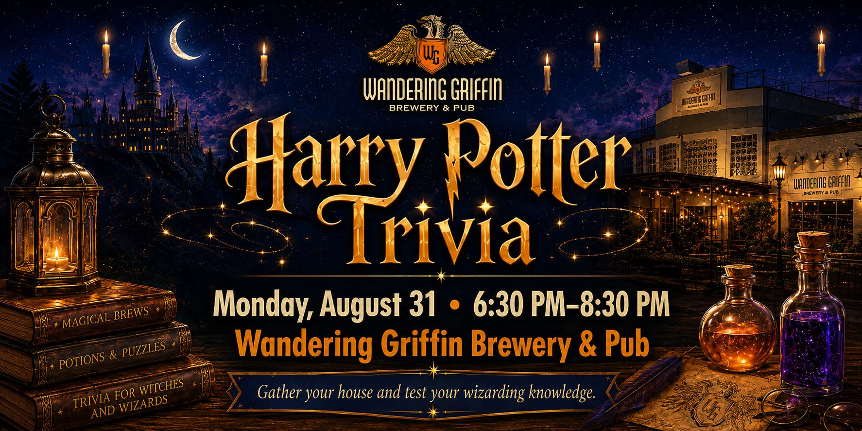 Harry Potter Trivia Night at Wandering Griffin Monday Aug 31 6:30PM