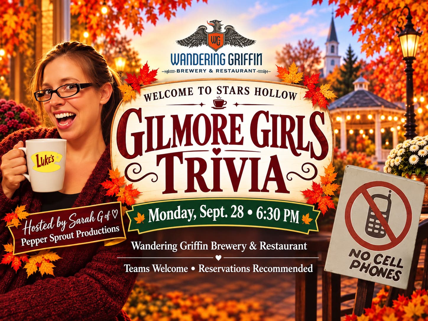 Gilmore Girls Trivia Night | MONDAY, SEP 28 | 6:30 PM